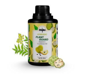 Chipku Ayurvedic Plant Guard 250ml Neem Oil + Custard Apple Oil Spray Formulation| 100% Organic Plant Protector | Powerful Pest Control for Indoor & Outdoor Use For Making 50 Neem Spray Bottles