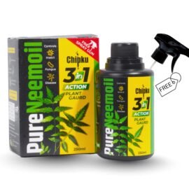 Chipku Organic Neem Oil for Plants 250ml With Free Spray Gun Concentrate Cold Pressed Water Soluble Formula for Garden & Home Plants For Making 50 Neem Spray Bottles