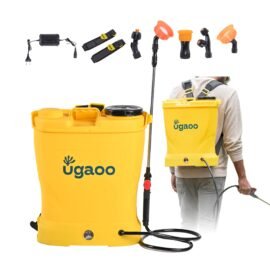 UGAOO Agriculture Spray Pump 16L| Heavy-Duty Battery Sprayer 12V/8AH with Autocut Pump | SS Telescopic Lance | 4 Nozzles | Thick Straps | Long-Lasting Sprayer for Farming & Pesticides