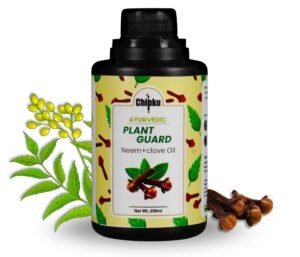 Chipku Ayurvedic Plant Guard 250ml Neem Oil + Clove Oil Spray Formulation| 100% Organic Plant Protector | Powerful Pest Control for Indoor & Outdoor Use For Making 50 Neem Spray Bottles