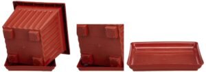 Amazon Brand - Solimo Square Pots for Plants with Bottom Tray | Indoor & Outdoor Flower Pot for Home/Office/Table/Garden/Balcony Decoration | 10 inch, Set of 10 | Brown