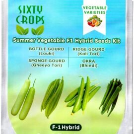 Summer Vegetable (Approx. 50 seeds) F1 Hybrid Seeds Kit | Lauki, Kali Tori, Gheeya Tori & Bhindi Seeds | High Yield Kitchen Garden Seeds