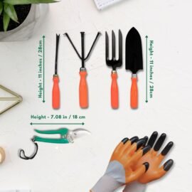 Bombay Greens 6 in 1 Garden Tools Set | Home Gardening Kit| Cultivator | Fork | Trowel | Weeder | Garden Gloves | Pruner Cutter Gardening Kit