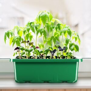 HASTHIP® Plastic Seedling Germination Tray - Tray Seed Starter Kit - Microgreen Growing Trays with 12 Cell Seedling Tray, Labels, Seedling Tools - Greenhouse Germination Kit for Seeds Growing (5Pcs)