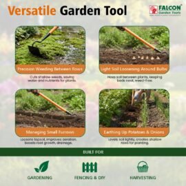 FALCON FOH-507 Garden Hand Hoe for Earthing Up Onions and Potatoes Agricultural Equipment for Farming (Pack of 1, Without Handle)