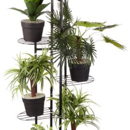 Amazon Brand - Solimo 6 Tier Metal Potted Flower Pot Stand (Black) | Multi-level Plant Stand For Garden Balcony Outdoor Indoor Living Room | Pot Stand (without pots)