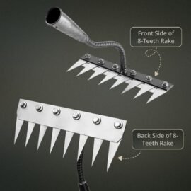 Kraft Seeds Garden Rake Head (8 Teeth) Heavy Duty Farming Tools for Agriculture, Garden Rake Attachment for Garden Cleaning Tools and Weeding Tool for Terrace, Kitchen Gardens, Lawn and Yard Care